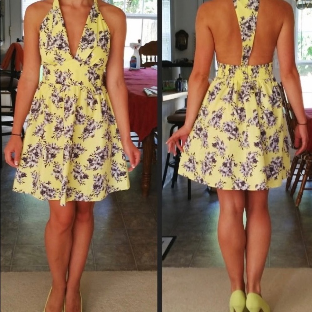 Floral open back dress